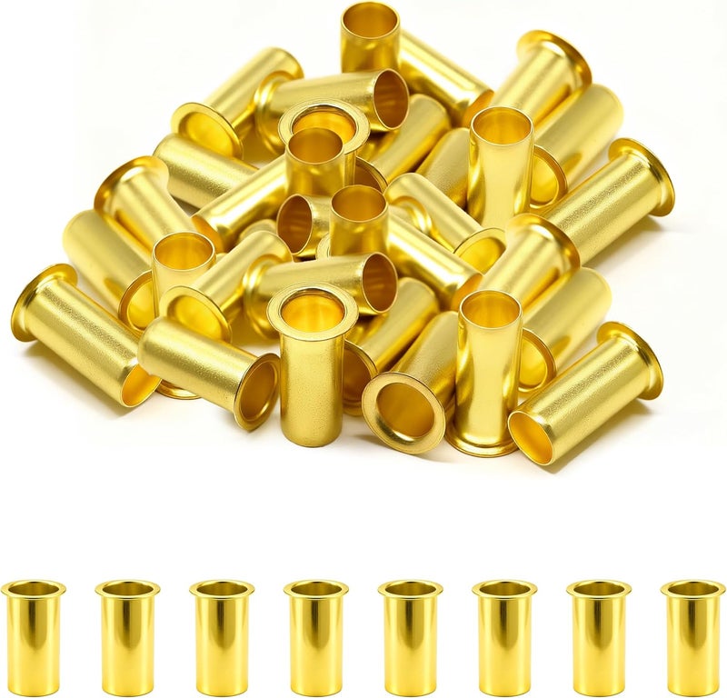 Siptenk 60 قطعة من إدخالات أنابيب الضغط النحاسية لقطر 3/8 بوصة، دعامة أنبوب إدخال ملحق ضغط، حلقات نحاسية لأنابيب الزيت والماء والهواء - Image 1